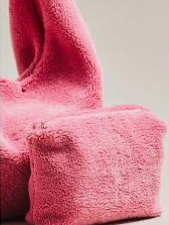 Anthropologie Handbags - Anthropologie Plush Sherpa Tote in Coral Pink
